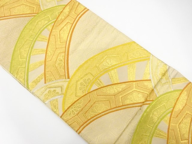 JAPANESE KIMONO / ANTIQUE FUKURO OBI / SILK / WOVEN WHEELS